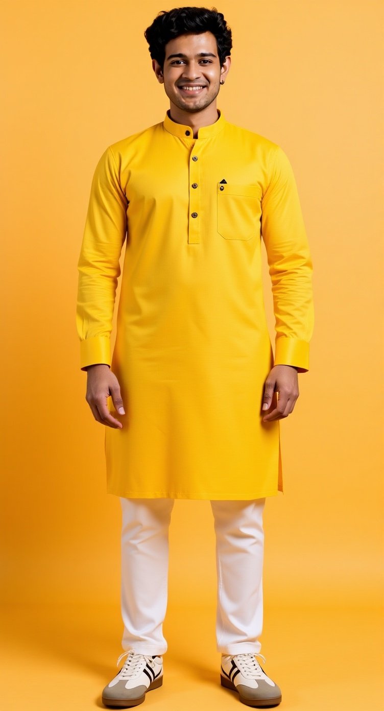Classic Solid Cotton Kurta - Image 3