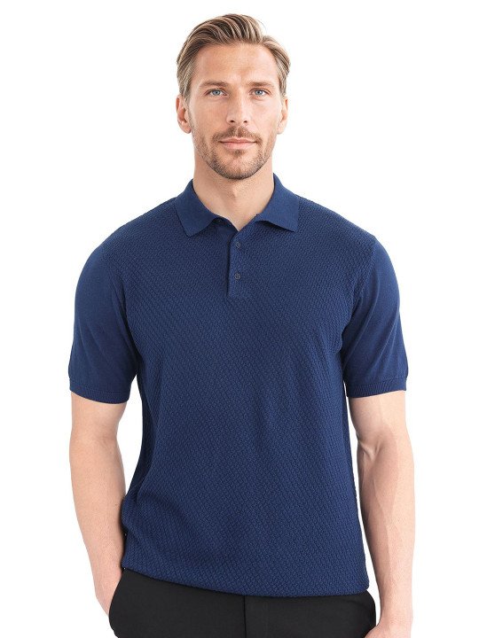 Textured Polo Shirt - Maroon - Image 4