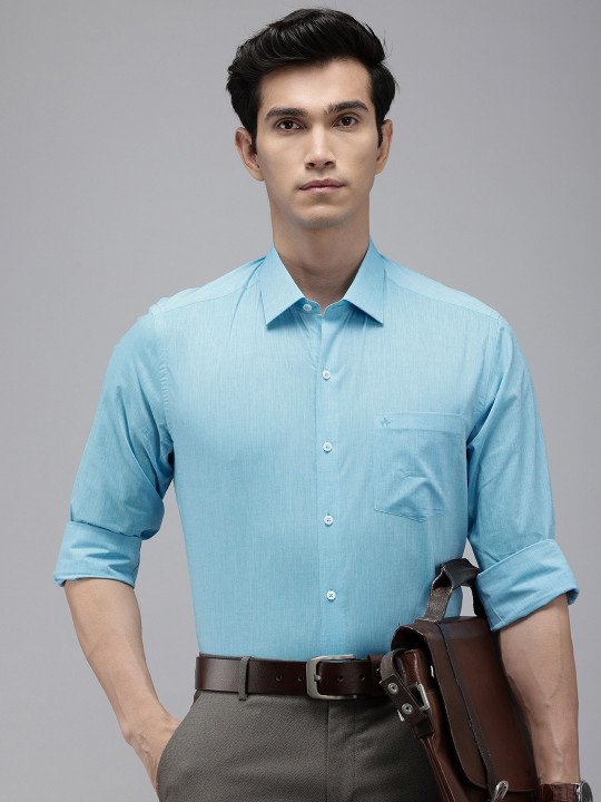 Arrow, Men Smart Spread Collar Solid Cotton Slim Fit Formal Shirt - Image 4