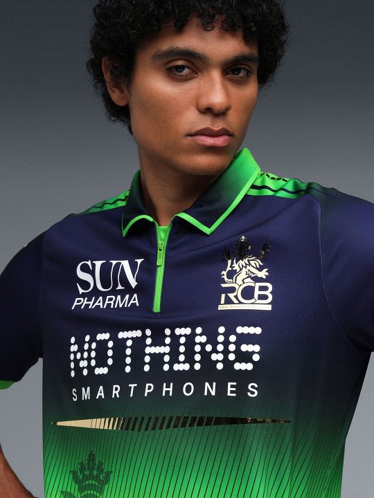 Sports Team Jersey Polo - Navy & Neon Green - Image 3