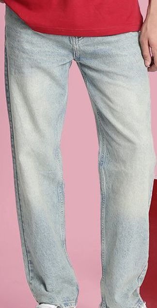 Relaxed Fit Denim Jeans - Light Blue - Image 4