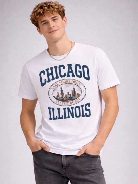 Chicago Illinois Graphic T-Shirt - White