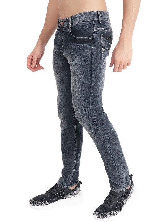 Vintage Fade Slim Fit Jeans - Grey Black Wash - Image 3