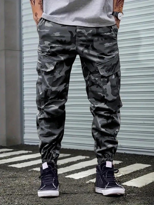 Urban Camo Cargo Joggers - Grey Camouflage