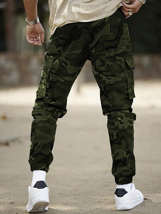 Tactical Camo Cargo Joggers - Woodland Camouflage - Image 3