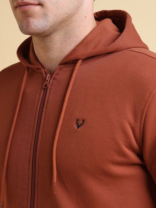 Classic Zip-Up Hoodie - Rust Brown - Image 5