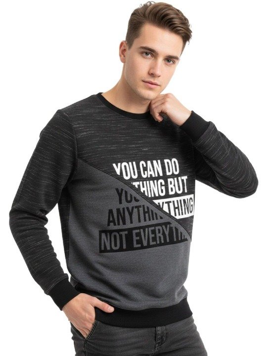 Motivational Quote Sweatshirt - Charcoal Black - Image 3