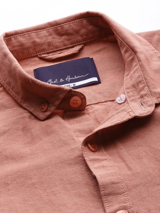 Premium Linen Shirt - Coral Pink - Image 3