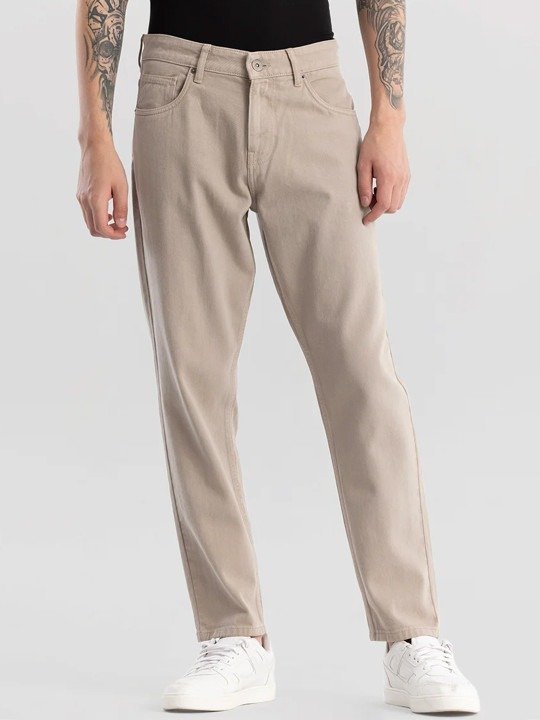 Slim Straight Chino Pants - Beige