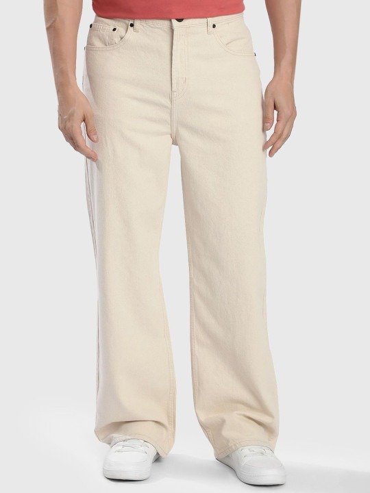 Roadster, Wide Leg Denim Pants - Cream - Image 5