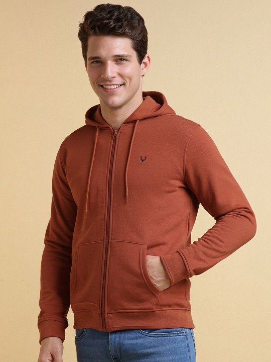 Classic Zip-Up Hoodie - Rust Brown - Image 4