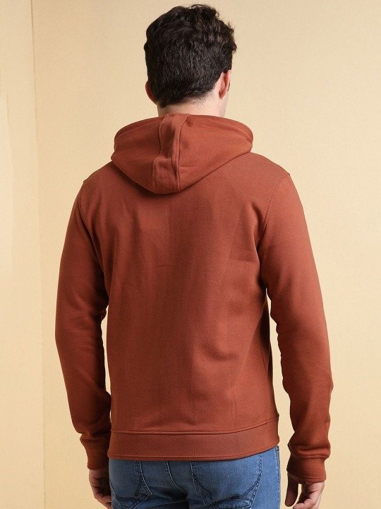Classic Zip-Up Hoodie - Rust Brown - Image 3