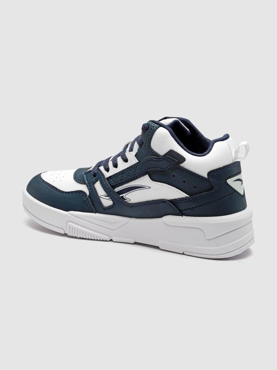 Street Style Air Cushion Sneakers (White & Navy) - Image 3