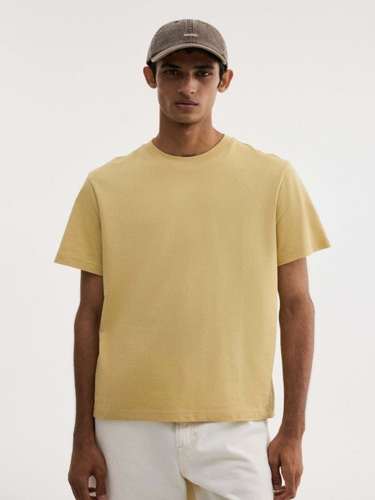 Relaxed Crew Neck T-Shirt - Butter Yellow